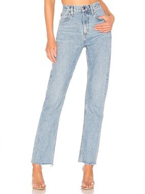 AGOLDE Cherie High Rise Straight Leg Jeans in Merit Medium Blue Wash Size 28